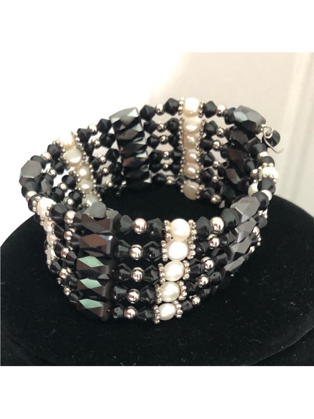 First of all black and white beaded necklace/bracelet- Women Jewelry
